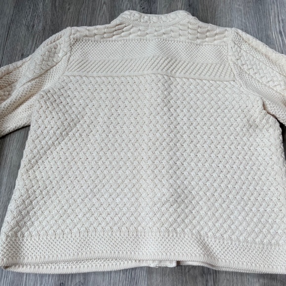 LL BEAN Cable-Knit Cardigan womens large petite cream - Picture 8 of 8